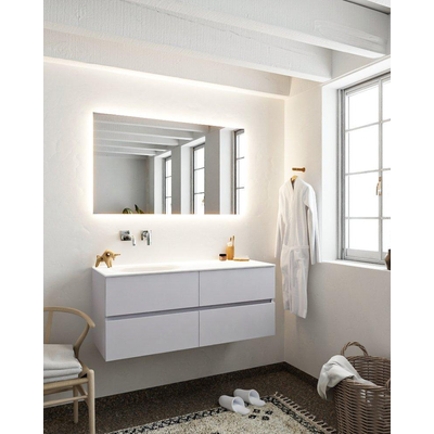 Mondiaz VICA ensemble de meuble de salle de bain - 120cm - meuble sous-vasque cale - 4 tiroirs - lavabo moon gauche - sans trou de robinet - miroir LED - version XL 60cm haut