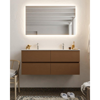 Mondiaz VICA ensemble de meuble de salle de bain - 120cm - meuble sous-vasque repos - 4 tiroirs - lavabo denia double - 2 trous de robinet - version XL 60cm haut