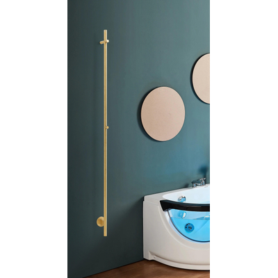 Rosani ONE Elektrische Handdoekradiator 170cm hoog - 30Watt - geborsteld messing (licht beschadigd) OUTLETSTORE