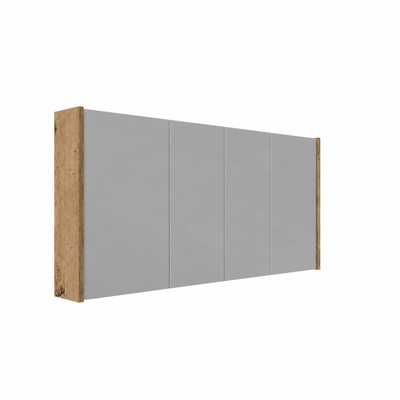 Saniclass Prime Armoire miroir - 140x63x16cm - incluant panneaux latéraux - chêne rustique