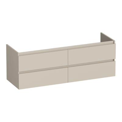 BRAUER Joy wastafelonderkast 140 4 softclose lades - greeploos - 2 sifon uitsparingen - mat beige