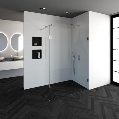 BRAUER Void inloopdouche helder glas 140x200 met 40 zijwand incl. glascoating chroom