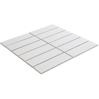 The Mosaic Factory Barcelona mozaïektegel - 29.1x29.7cm - wand en vloertegel - Rechthoek - Porselein White Mat