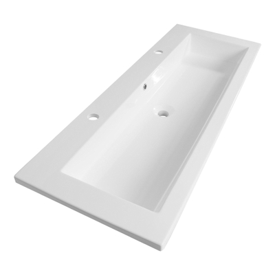 BRAUER Bologna lavabo pour meuble 120cm 1 lavabo 2 trous polybéton blanc