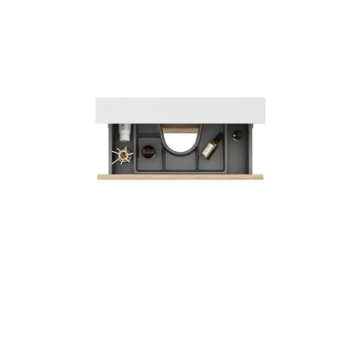 Saniclass Vita Meuble de salle de bain - 60x60x46cm - 2 tiroirs - sans poignée - plan de toilette - chêne rustique