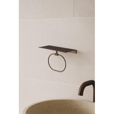 Hotbath &MORE Handdoekring - voor planchet serie - PVD - geborsteld koper