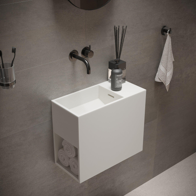 Ideavit Solidwash Lavabo 45x22x38cm 0 trous de robinet Solid surface blanc mat