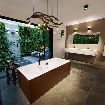 MONDIAZ FREEZE Baignoire îlot - 180x85cm - Rouille/talc