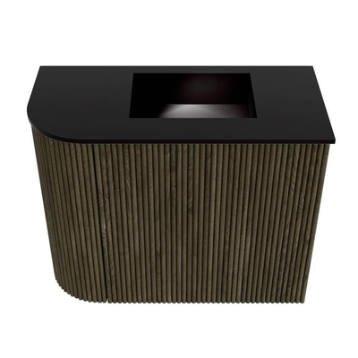 Mondiaz JOYA 51.6cm toiletmeubel - ronding links kleur Shadow - Wastafel FAYE positie Rechts Zonder kraangat kleur Urban.