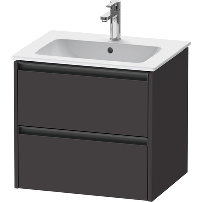 Duravit ketho 2 meuble sous lavabo avec 2 tiroirs 61x48x55cm avec poignées anthracite graphite super mat