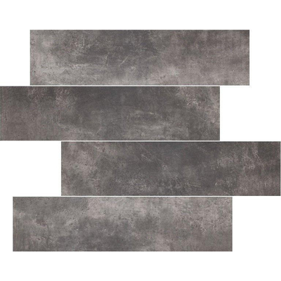 Kerabo Urban carreau de mur noir 15x60cm aspect béton noir mat