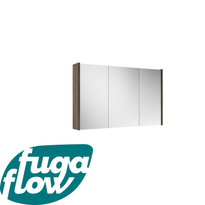 FugaFlow Eccelente Arredo miroir salle de bain armoire de toilette - 100x63x16cm - comprenant des panneaux latéraux - noyer (bois) -