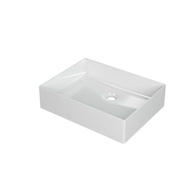 INK Unlimited lavabo - 50x38x11cm - 1 bassin - 0 trous de robinet - porcelaine blanc brillant