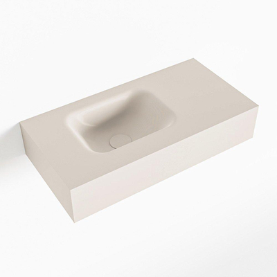 MONDIAZ LEX Vasque à poser 60x30x12cm 0 trous de robinet lavabo à gauche Solid Surface Linen mat