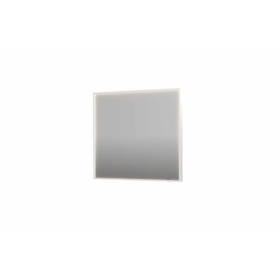 INK SP19 spiegel - 90x4x80cm rechthoek in stalen kader incl dir LED - verwarming - color changing - dimbaar en schakelaar - mat wit
