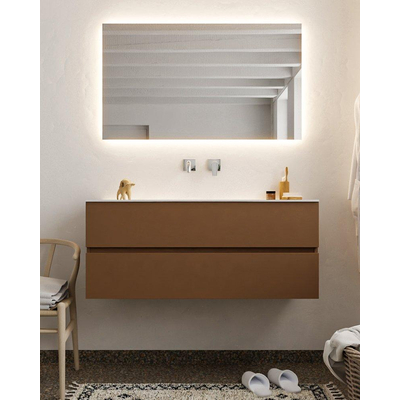 Mondiaz VICA Ensemble de meuble de salle de bain - 120cm - meuble sous-vasque repos - 2 tiroirs - lavabo moon milieu - sans trou de robinet version XL 60cm haut