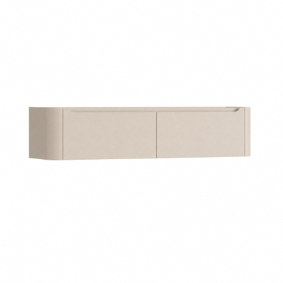 H&R Badmeubelen Juice Wastafelonderkast - 180x45x40cm - afgeronde hoeken - 2 lades - geïntegreerde greep - Merino
