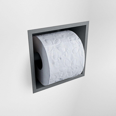 Mondiaz EASY Porte-rouleau de papier toilette - CUBE 165 - 16x8.6x16cm - solid surface - Plata