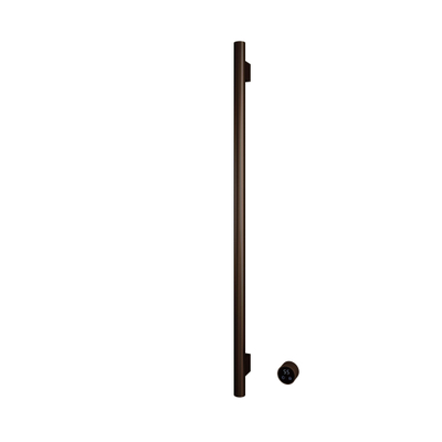 Hotbath &MORE Handdoekradiator - 19x115cm - rond - 1 stangen - verticaal - met schakelaar - tuscan bronze