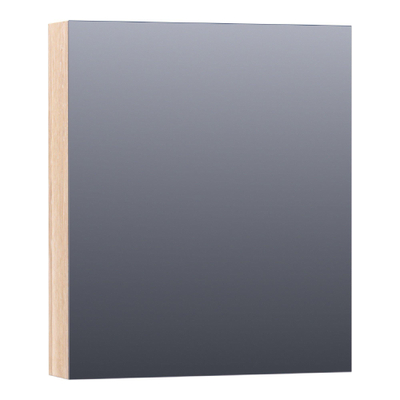 BRAUER Impress spiegelkast – 59x70x15 cm – rechtsdraaiend, dubbelzijdige spiegeldeurr – Eiken wit
