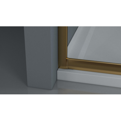 FugaFlow Efficiente Vetro Cabine de Douche - 90x90 cm - quart de cercle - or mat