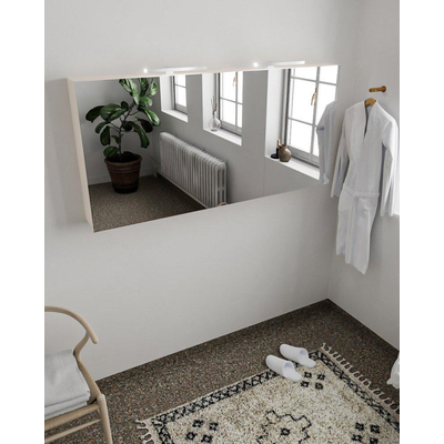 Mondiaz CUBB Armoire de toilette avec miroir - 150x70cm - 3 portes - Linen (Blanc)