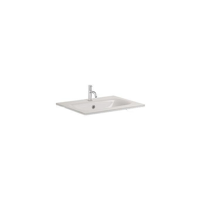 Crosswater Glide II Wastafel inbouw - kraangat - 50x45x1cm - glas - glans wit