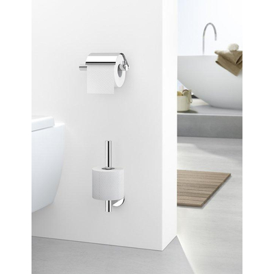 Zack Scala Toiletrolhouder Met Klep 9.5X18X15.5cm Spiegelglans RVS SHOWROOMMODEL