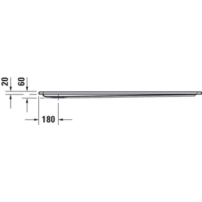 Duravit Starck Slimline Kunststof douchebak acryl rechthoekig - 150x80x6cm - met antislip - wit