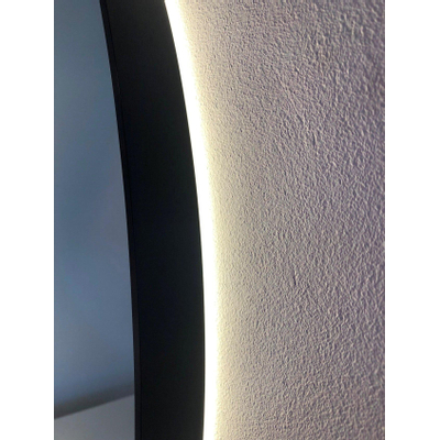 Best-Design Nero Venise miroir rond noir avec éclairage LED Ø 100 cm