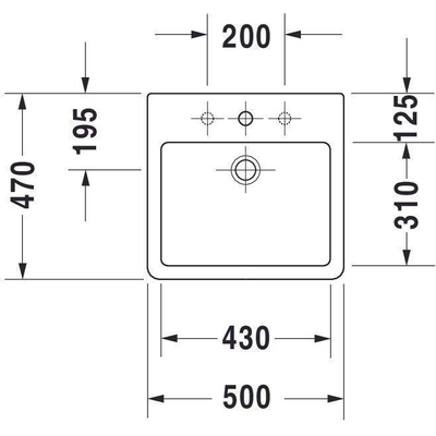 Duravit Vero Opbouwwastafel - geslepen - met kraangat - met overloop - 50x47cm - met wondergliss - inclusief bevestiging - wit