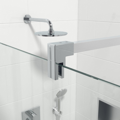 Van Marcke Inloopdouche - 120x200cm - veiligheidsglas - band mat glas - anti kalk - chroom