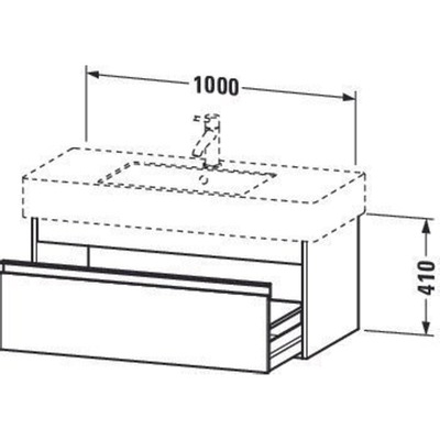 Duravit Ketho Meuble sous-lavabo avec 1 tiroir 100x45.5x41cm pour Vero 032910 basalte