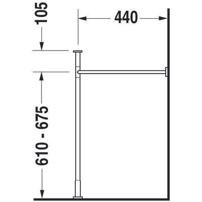 Duravit Vero console métallique pour lavabo hauteur réglable +5cm chrome