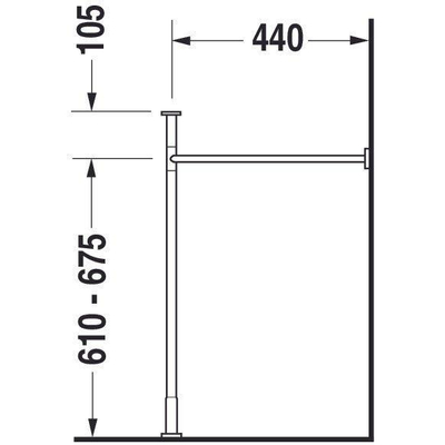 Duravit Vero Console pour lavabo hauteur réglable +5cm métal chrome
