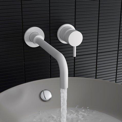 Crosswater MPRO Robinet de lavabo encastrable avec bec 22.9cm blanc mat