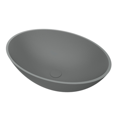 Arcqua Prince Vasque à poser - 49x34cm - ovale - cast marble - gris mat