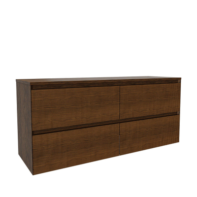 Saniclass Holz Atelier Badkamermeubelset - 140x45x60cm - 4 lades - topblad - Walnut pure