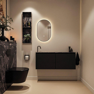 MONDIAZ TURE-DLUX 120cm toiletmeubel Urban. EDEN wastafel Lava positie links. Met 1 kraangat.