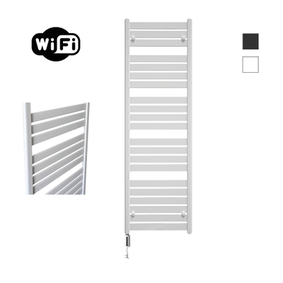 Sanicare HVW - Moda Elektrische Radiator - 160x60cm - 1159W - wifi - thermostaat - wit - linksonder - mat wit