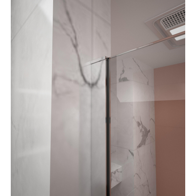 FugaFlow Efficiente Vetro 2.0 Douche à l'italienne - 80x200cm - profilé mural - barre de stabilisation - verre clair - chrome