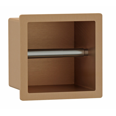 FugaFlow Eccelente Acces porte-rouleau papier toilette - encastrable - 17.3x17.3x8.7cm - cuivre brossé
