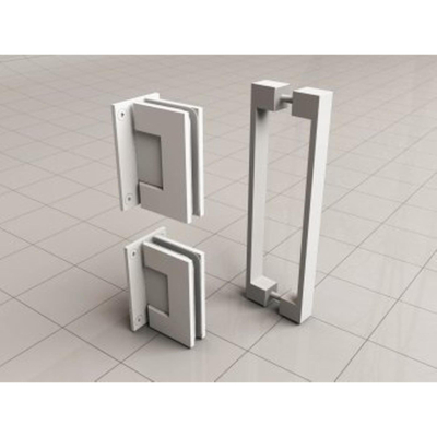 Wiesbaden Less Ensemble charnières et poignée pour porte niche sans profil mat blanc