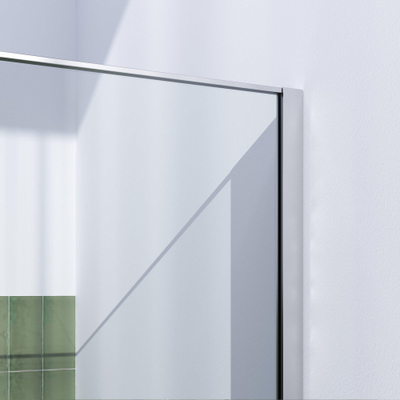 Brauer Brushed Frame Douche à l'italienne - 100x200cm - verre clair avec cadre - Inox