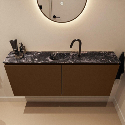 MONDIAZ TURE-DLUX 120cm toiletmeubel Rust. EDEN wastafel Lava positie midden. Met 1 kraangat.