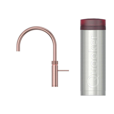 Quooker BE Fusion Round kokendwaterkraan - draaibare uitloop - PRO3 reservoir - Warm / kokend water - rosé koper
