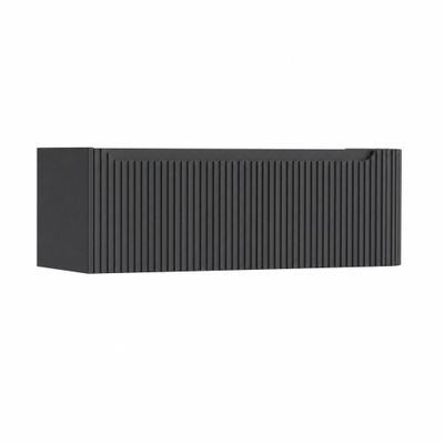 H&R Badmeubelen Juice Wastafelonderkast - 120x45x40cm - rechterhoek afgerond - 3D-front - 1 lade - geïntegreerde greep - antraciet mat