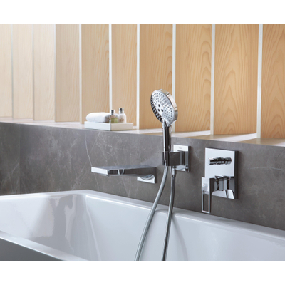 Hansgrohe Metropol Ensemble de robinetterie de baignoire avec poignée à béquille et combinaison de sécurité chrome