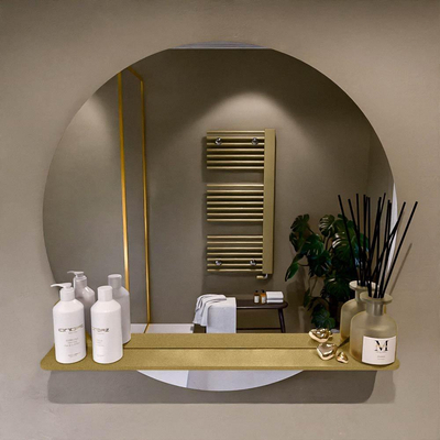 Mondiaz SPOT Miroir de salle de bains - rond 80cm - tablette miroir - couleur Oro