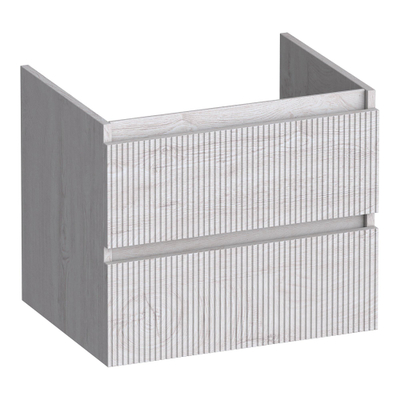 BRAUER Joy Wavy meuble sous-lavabo 60 2 tiroirs softclose - sans poignée - 1 découpe pour siphon - Forest Seashell